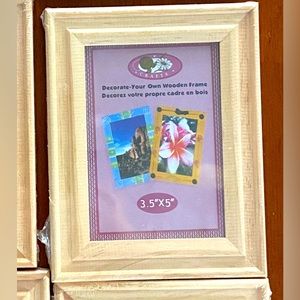 6 wooden crafting 3.5X5 picture frames